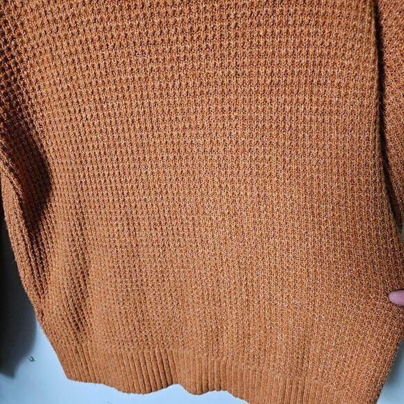 EUC AMERICAN EAGLE OUTFITTERS CAMEL WAFFLE KNIT CREW NECK PULLOVER SWEATER XS - Picture 11 of 13